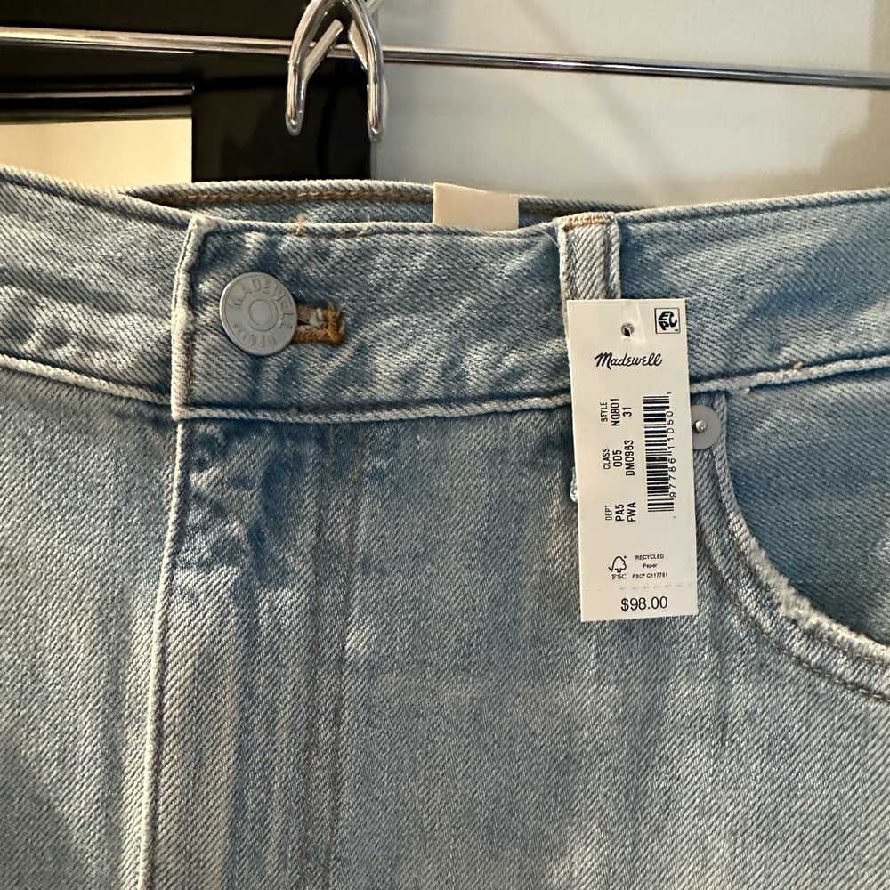Madewell Rilee Denim Midi Skirt Fitzgerald wash size 31 NWT - Picture 6 of 8